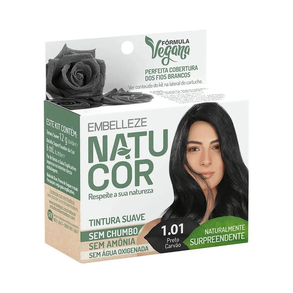 TINTURA NATUCOR 1.01 PRETO CARVAO