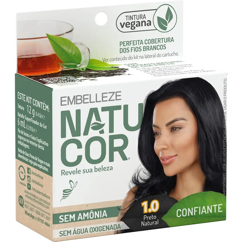 TINTURA NATUCOR PO 1.0 PRETO