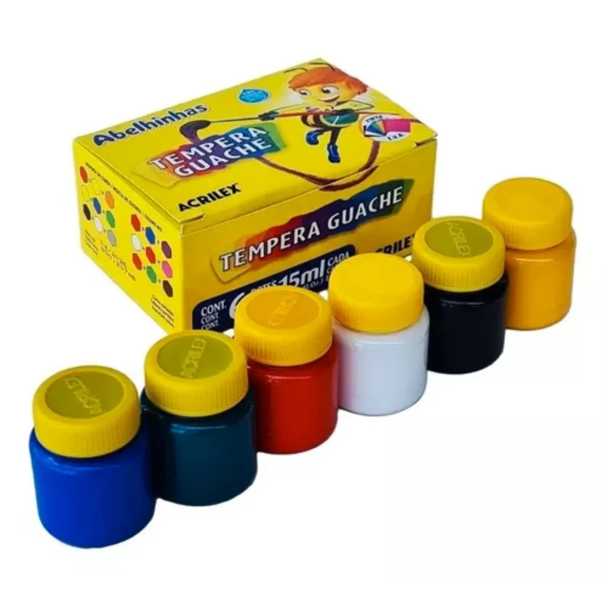 TINTA GUACHE 15ML 6 CORES ACRILEX
