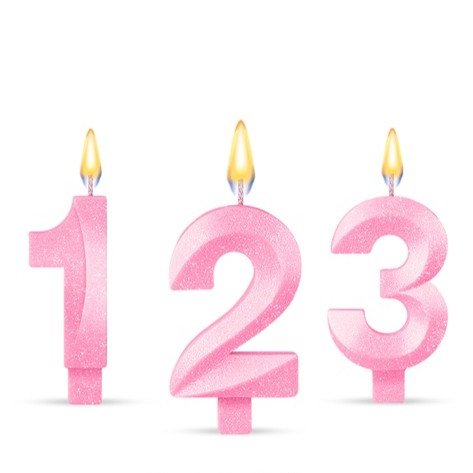 Vela Infinity Candy Nº "3" cor rosa
