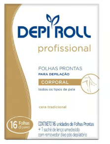 FOLHA DEPILATORIA DEPI ROLL PRONTA CORPORAL MEL 16UN